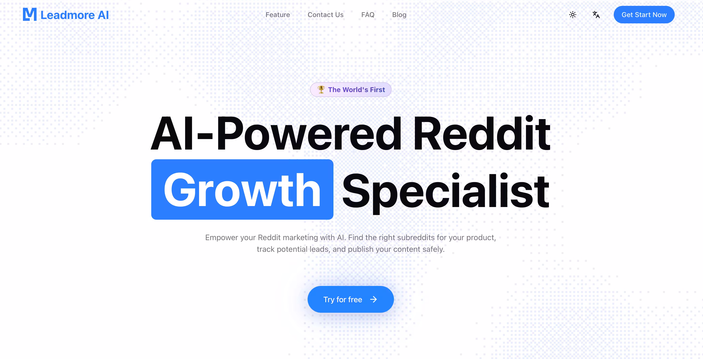 Leadmore AI 홈페이지