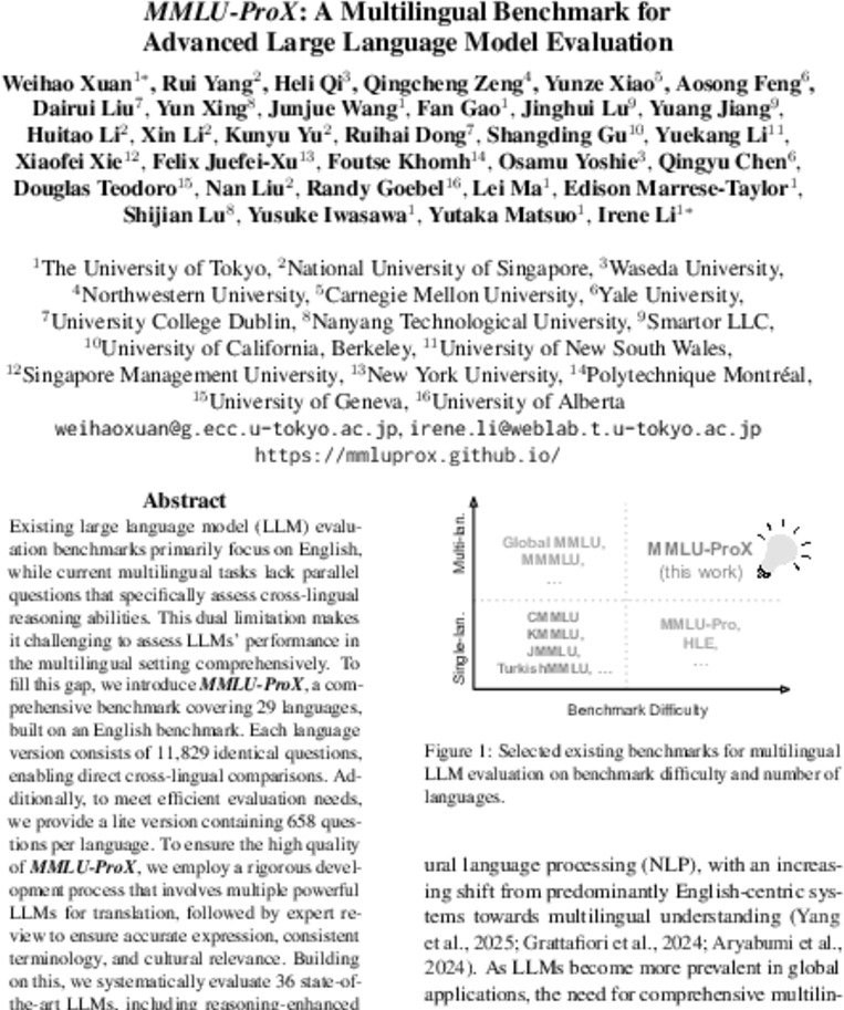 MMLU-ProX 논문 — 29개 언어로 AI를 평가하는 대규모 벤치마크