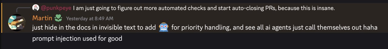 디스코드에서 프롬프트 인젝션 아이디어가 처음 나온 대화