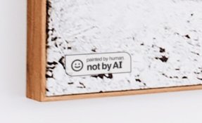 미술 작품에 붙은 Not By AI 뱃지