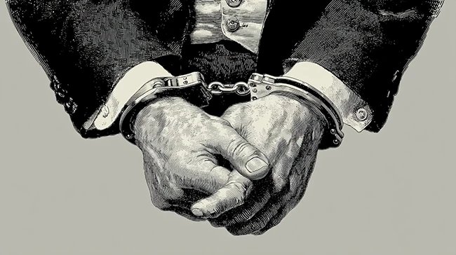 AI 음악 스트리밍 사기 유죄 판결 관련 일러스트 — 가짜 노래와 가짜 계정 개념도