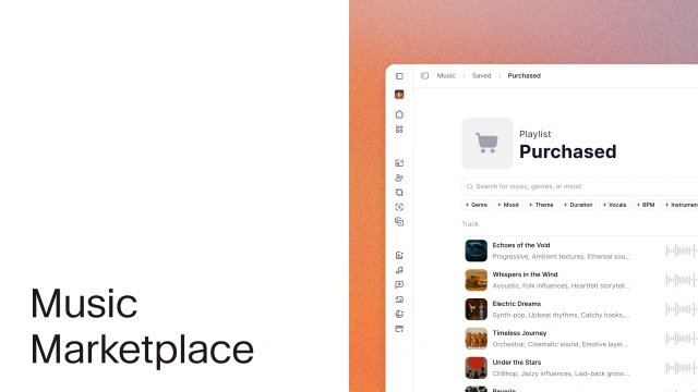 ElevenLabs Music Marketplace 상세 화면 — AI 음악 라이선스 구매 과정