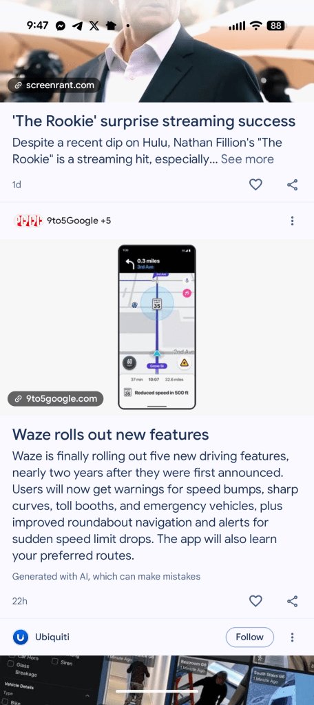 구글 Discover에서 AI 생성 제목 하단에 표시되는 'Generated with AI, which can make mistakes' 면책 문구