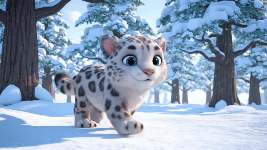 Veo 3.1로 생성한 눈표범 3D 애니메이션 스타일 AI 영상