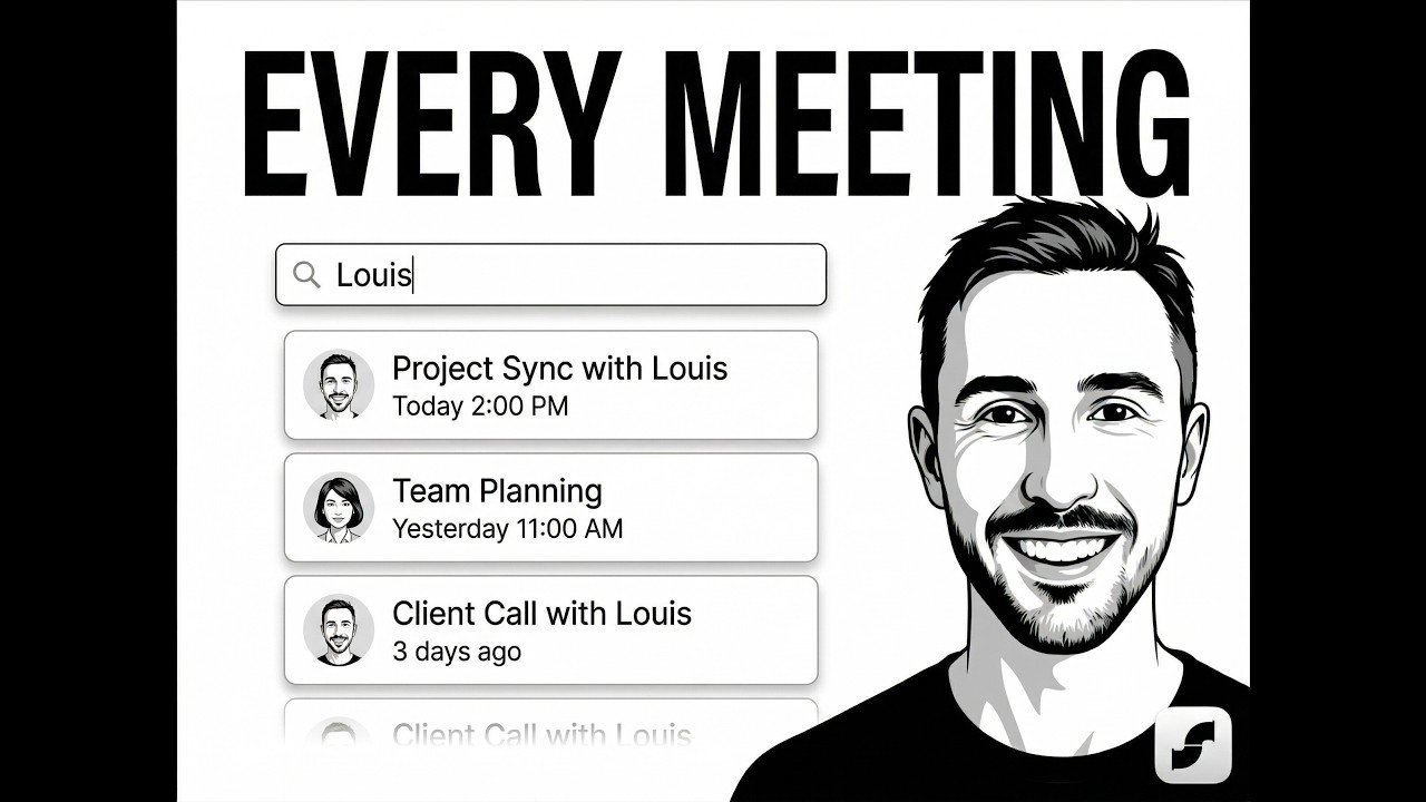 Screenpipe 회의 녹화 후 AI 자연어 검색 기능 데모 화면