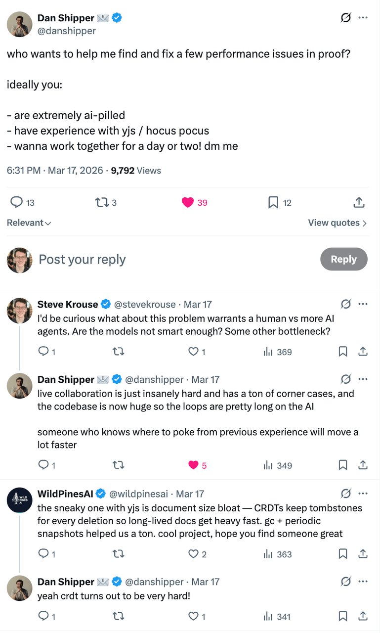 Dan Shipper와 Steve Krouse의 트위터 대화 — 바이브코딩 앱의 한계에 대한 실시간 논쟁