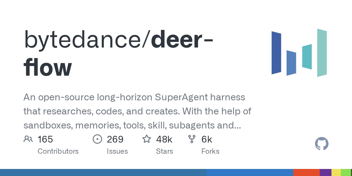 DeerFlow GitHub 저장소 - 4만 8천 스타